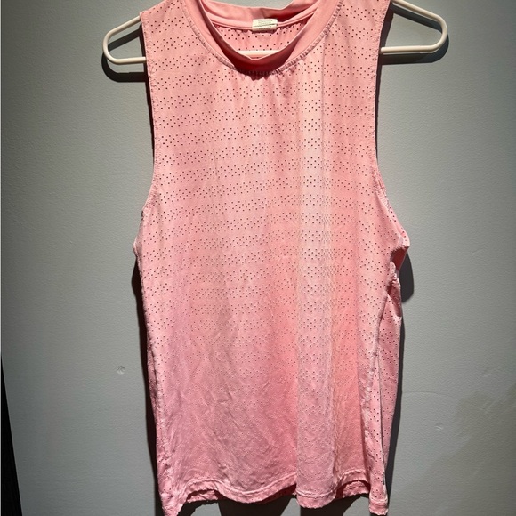ZYIA Blush Pink Perforated Muscle Tee - Picture 3 of 6